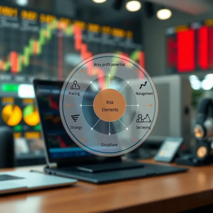 Diagram illustrating key elements of forex trading strategy including risk management and discipline