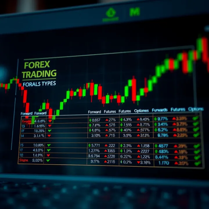 Chart illustrating different forex trading methods including spot trading, forwards, futures, and options