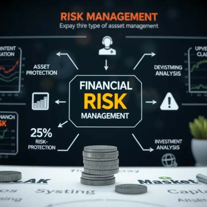 Diagram illustrating financial risk management focusing on asset protection and investment analysis