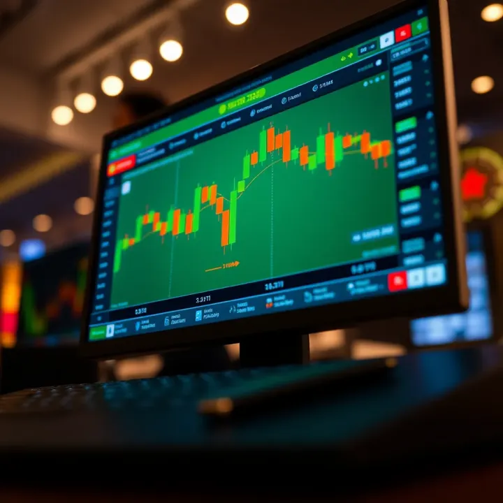 Illustration of binary options trading interface showcasing call and put options