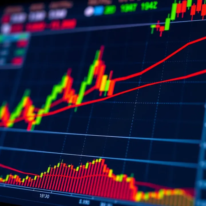 Detailed view of bullish and bearish candlestick patterns on a forex trading chart