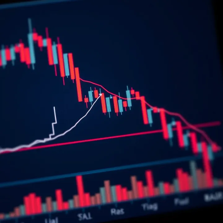 Candlestick chart showing bullish and bearish forex patterns with trend lines