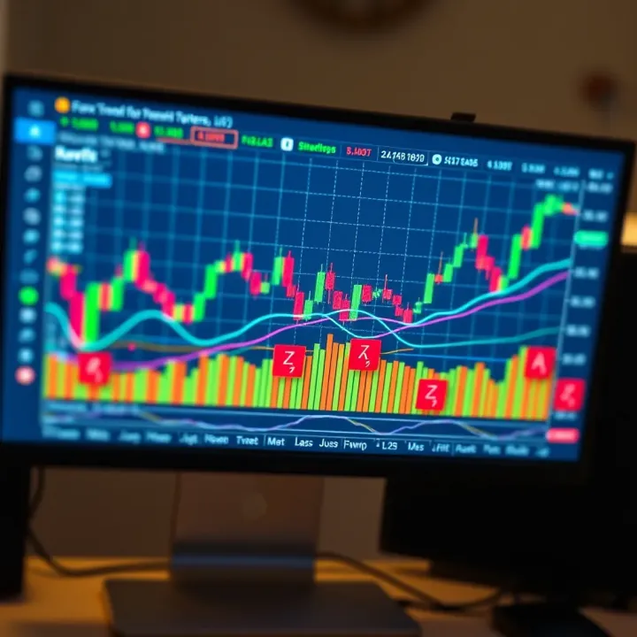 Chart displaying various forex trend patterns used for market analysis