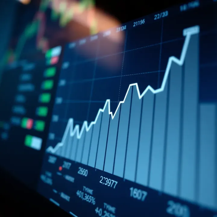 Line chart showing trends in currency exchange rates over time for forex analysis