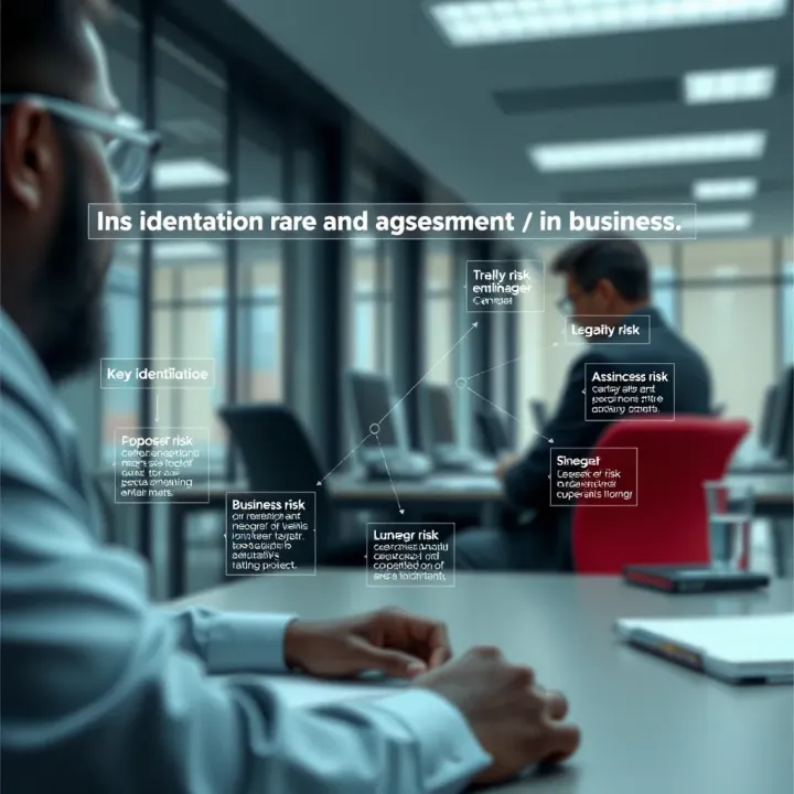 Diagram showing the identification and assessment of various business risks in a corporate setting