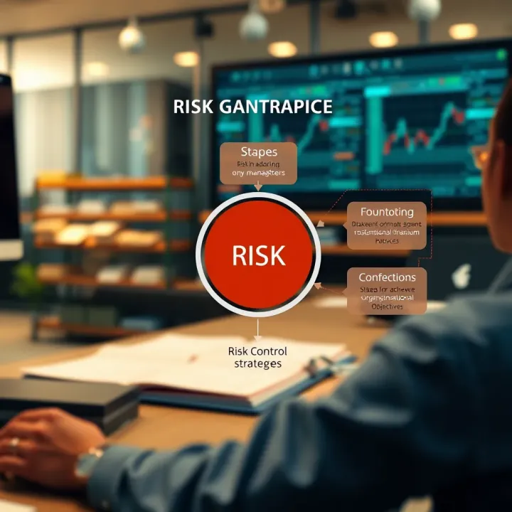 Diagram showing strategies for controlling and monitoring risks to achieve organizational objectives