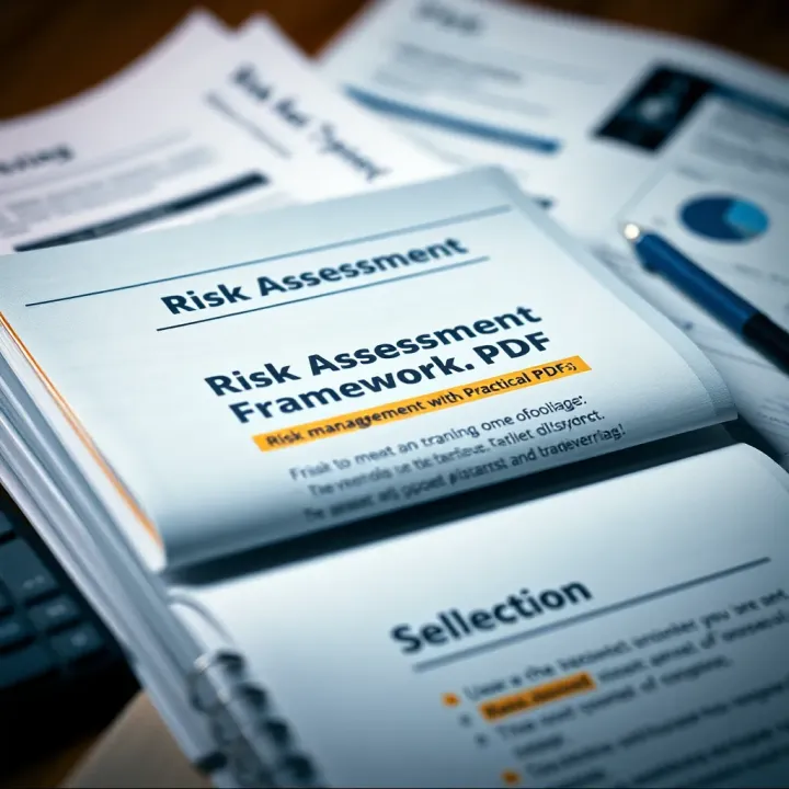 Risk Assessment Framework in PDF Format Open PDF document showing risk assessment framework with highlighted sections