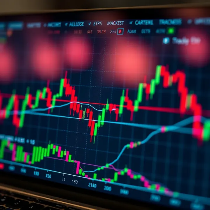 Chart illustrating common bullish and bearish trading patterns on a stock market graph
